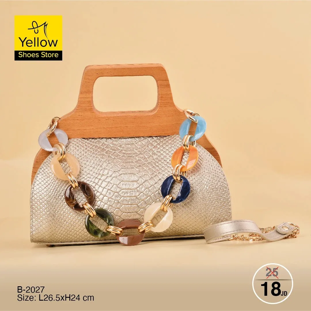Gold bag with chain handle product photograph