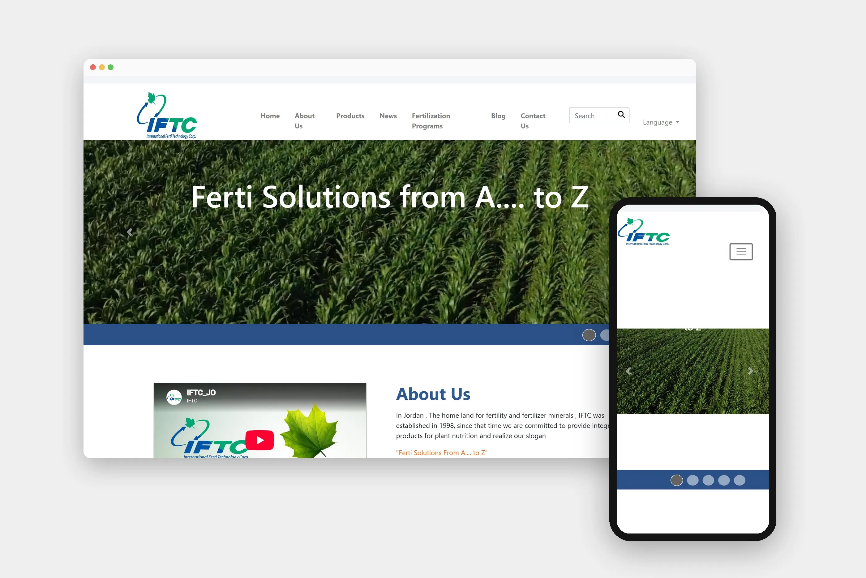 IFTC website on a desktop browser and a phone
