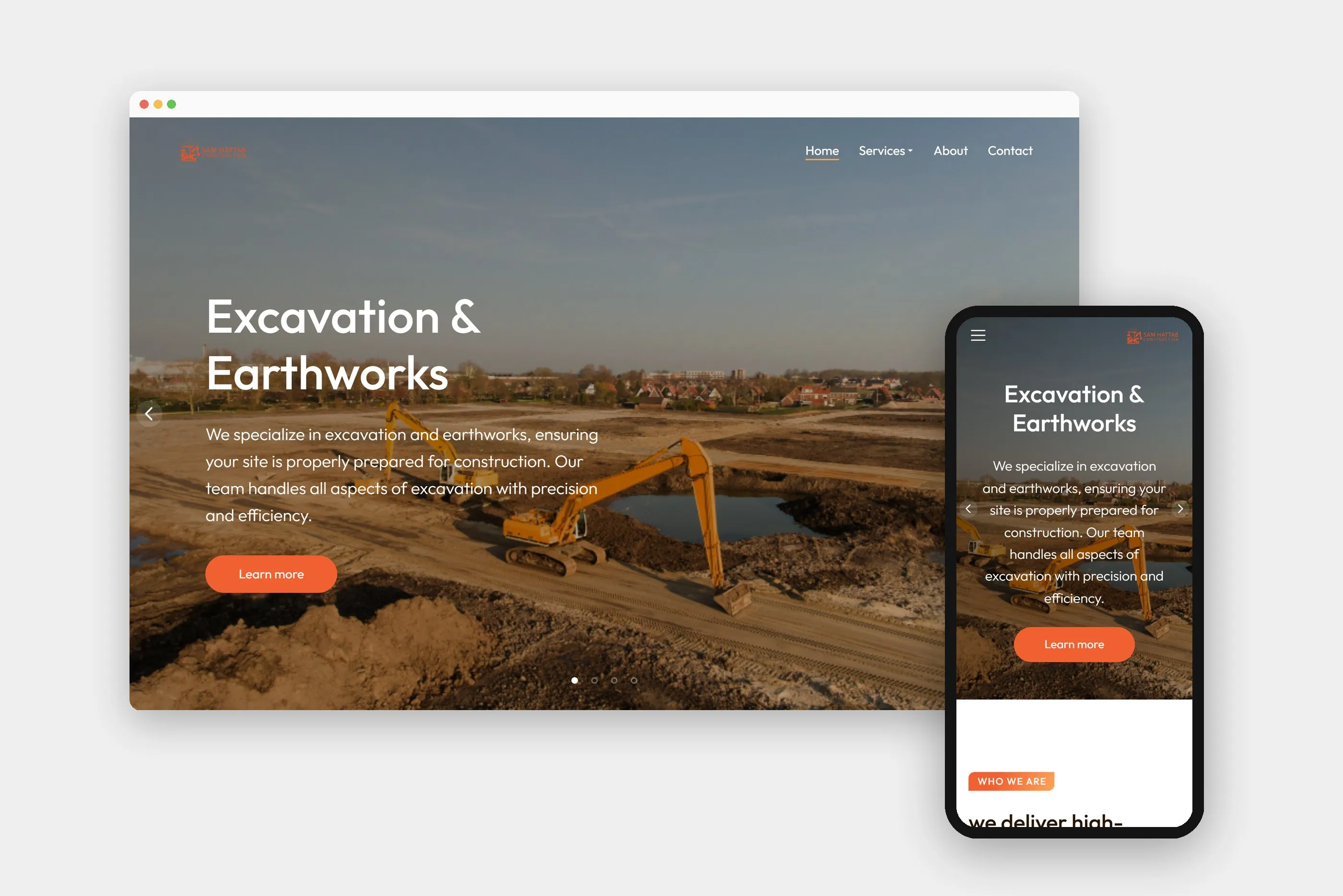SHC website on a desktop browser and a phone