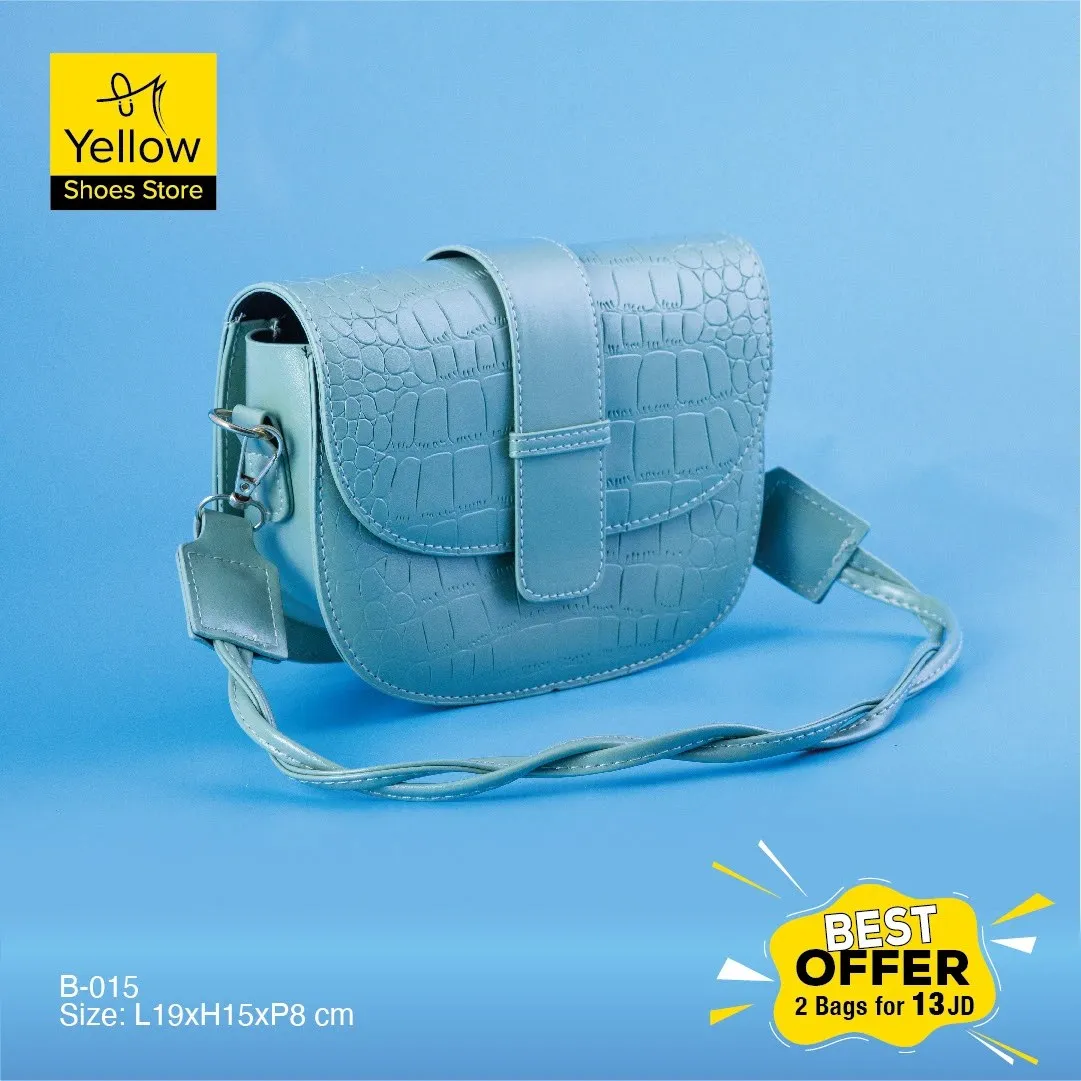 Blue crossbody bag product photograph
