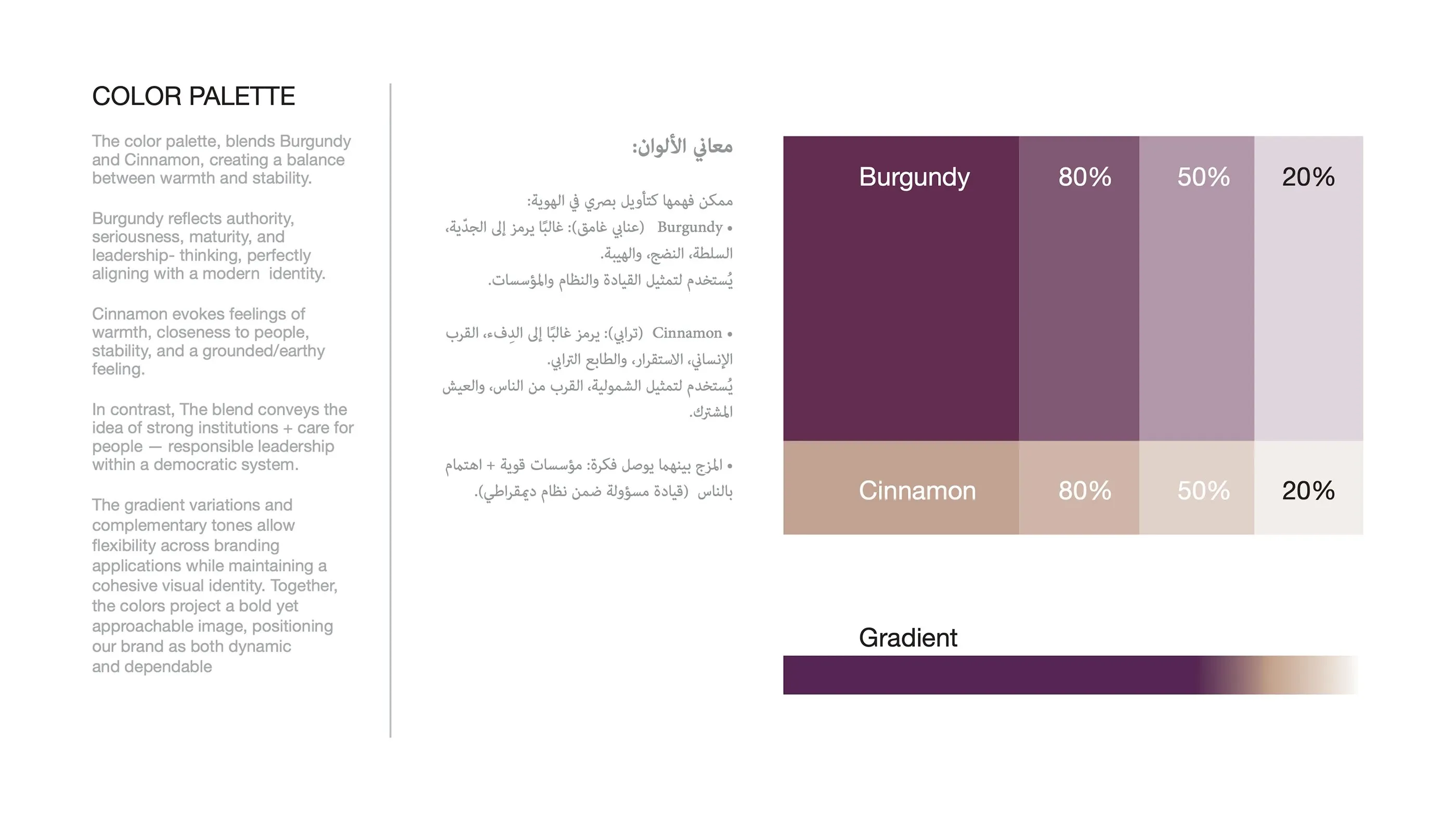 Burgundy and cinnamon colour palette