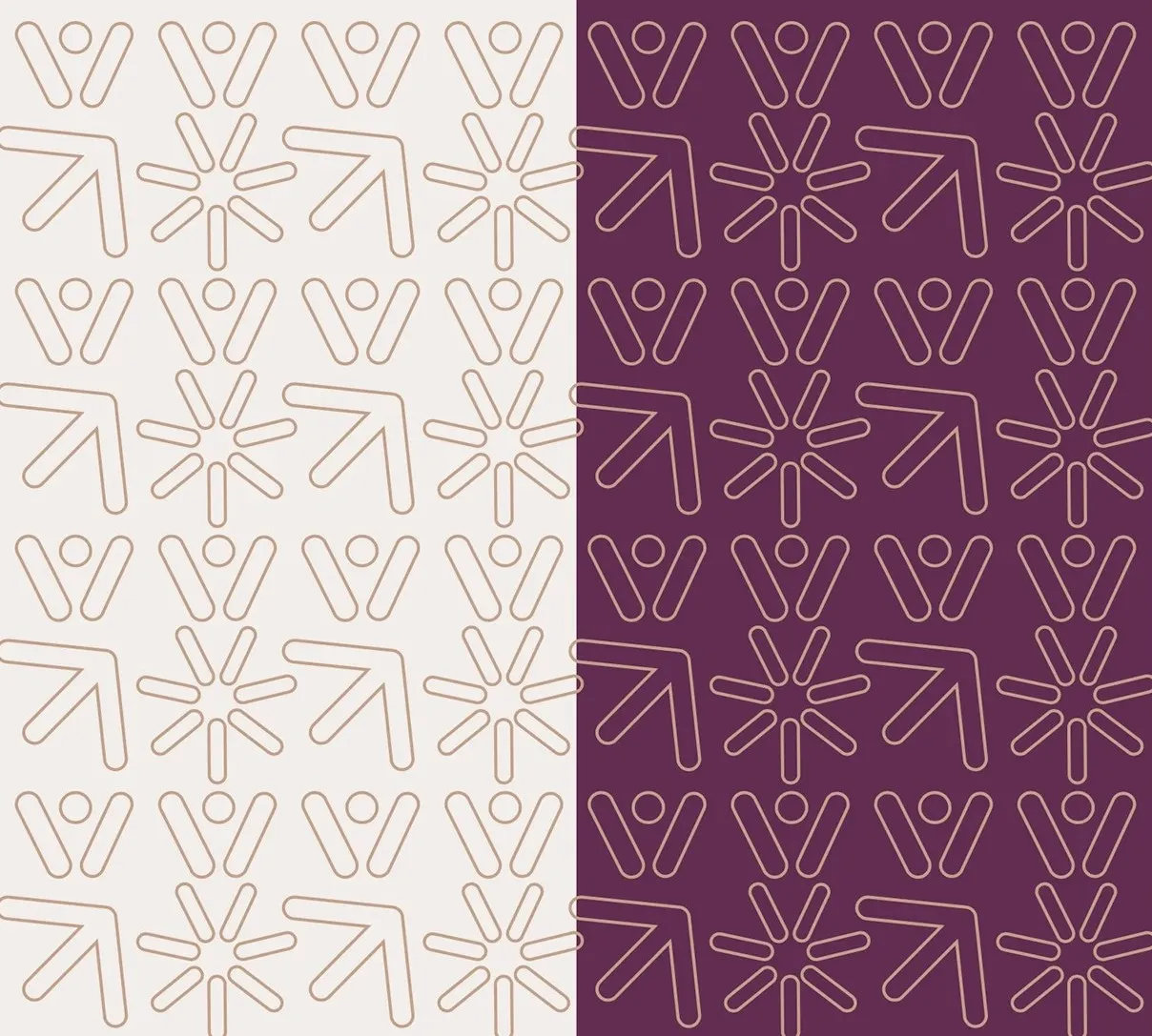 Brand pattern in light and dark