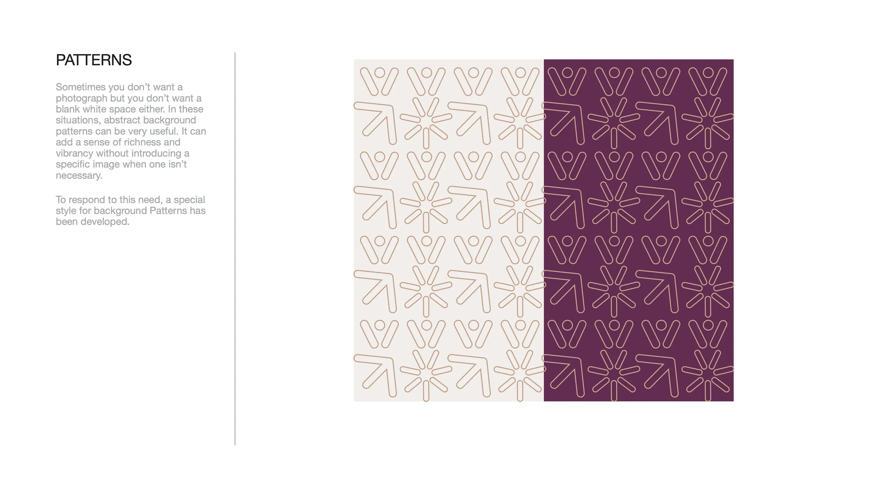 Brand pattern in light and dark
