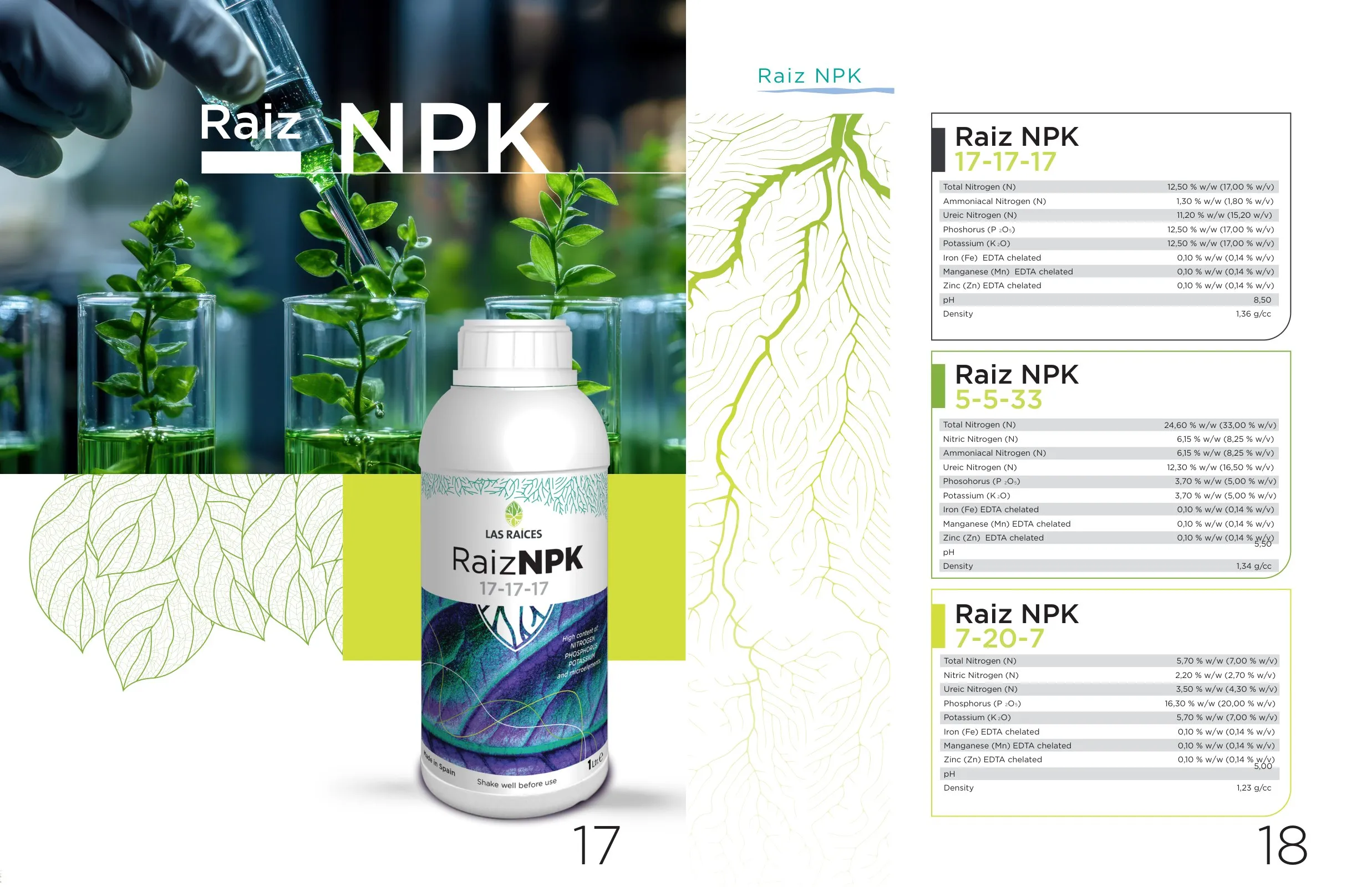 Raiz NPK bottle and product page