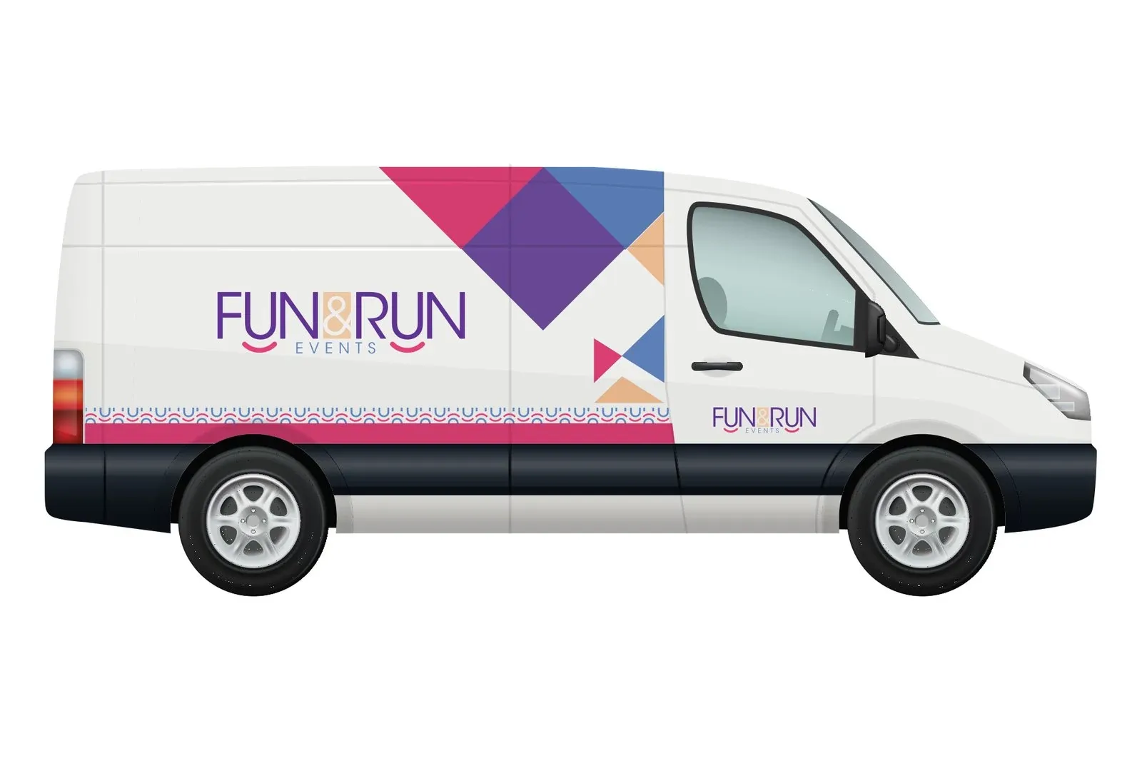 FUN&RUN van in the brand colours
