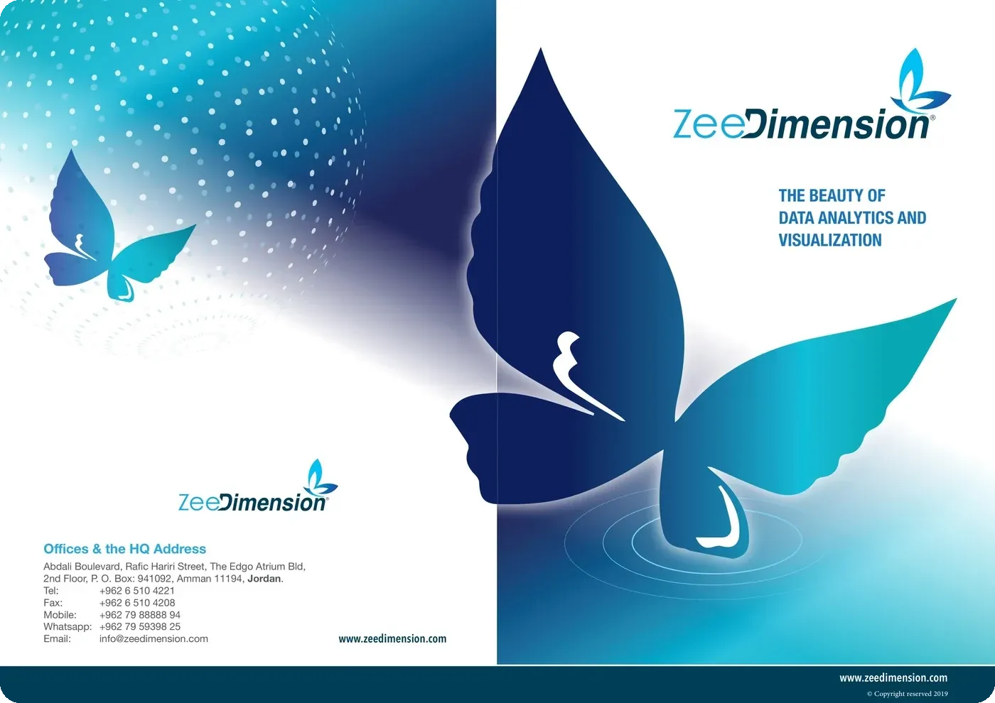 ZeeDimension company profile, back and front covers