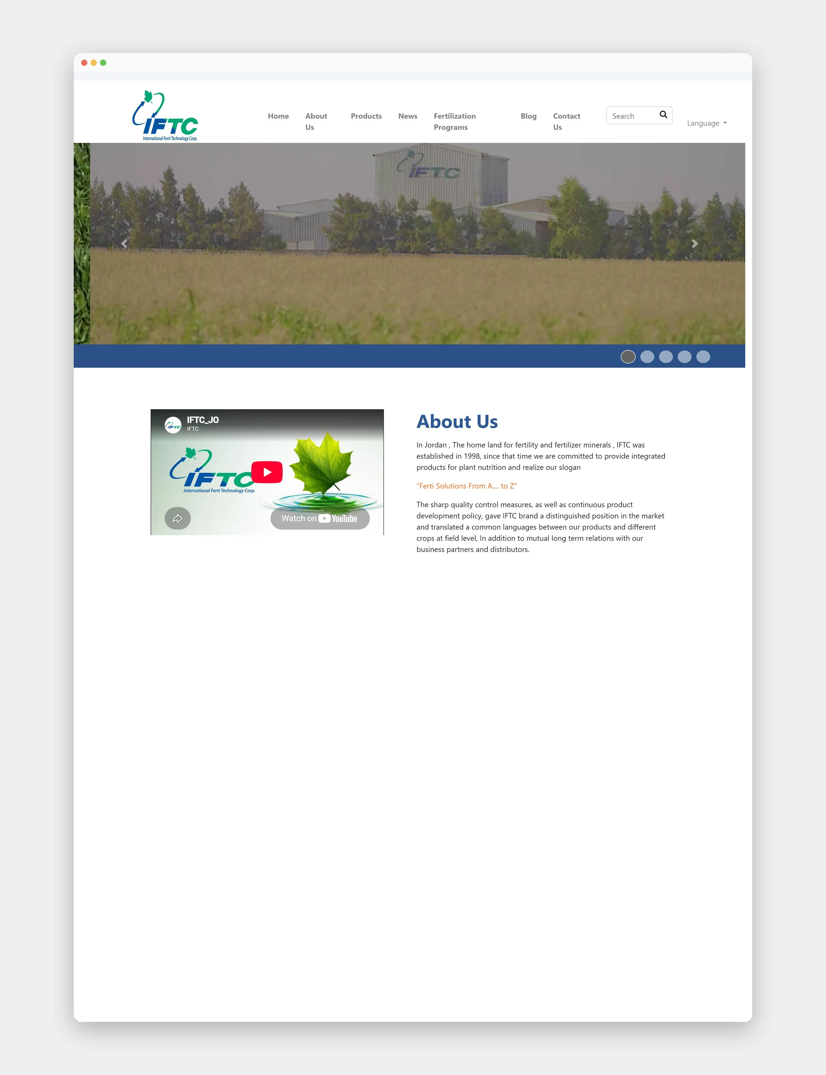 IFTC website home page