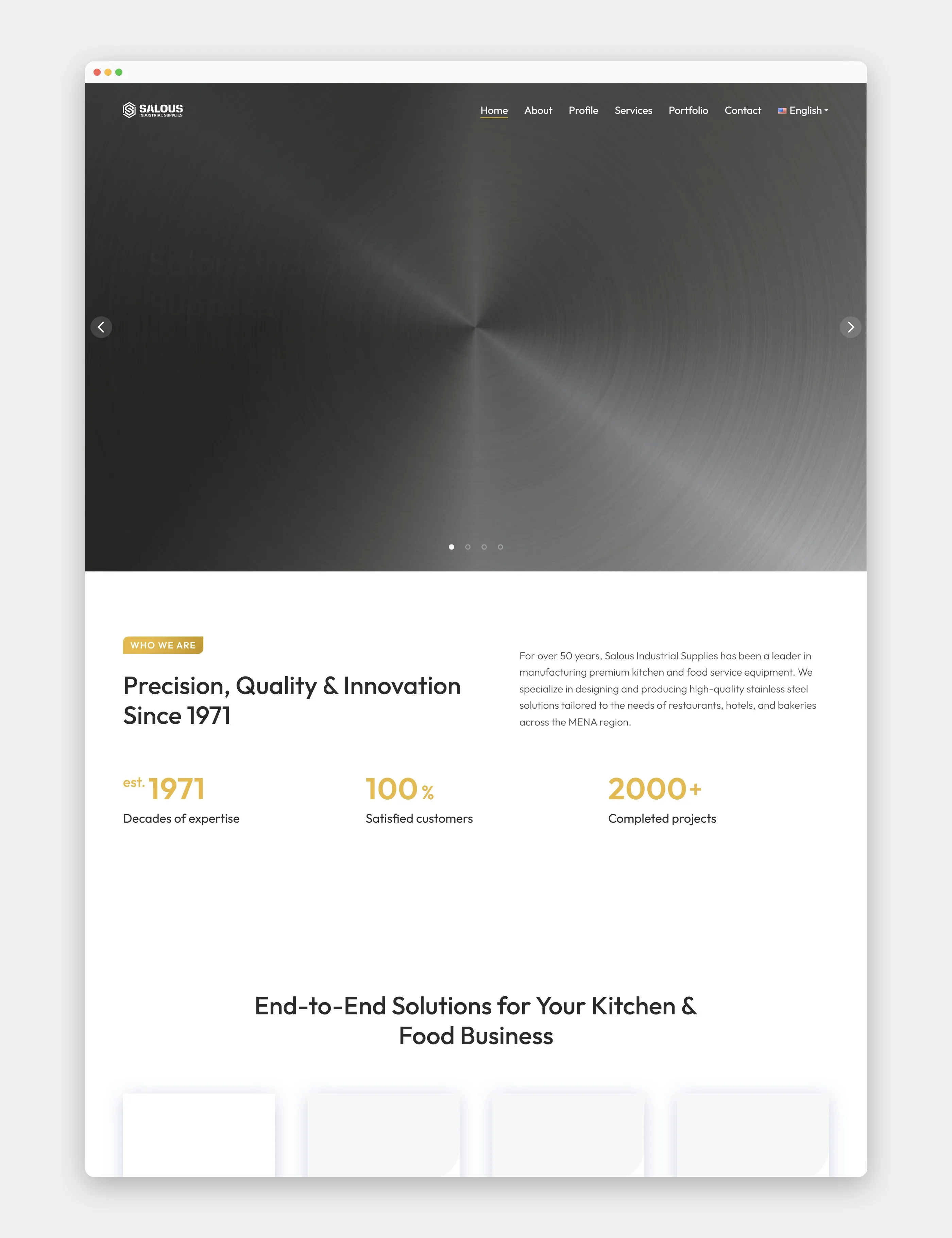 Salous Industrial Supplies website home page