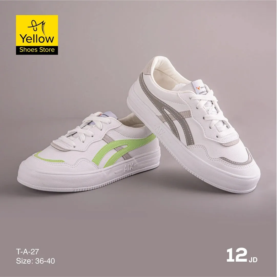 Green-stripe sneakers product photograph