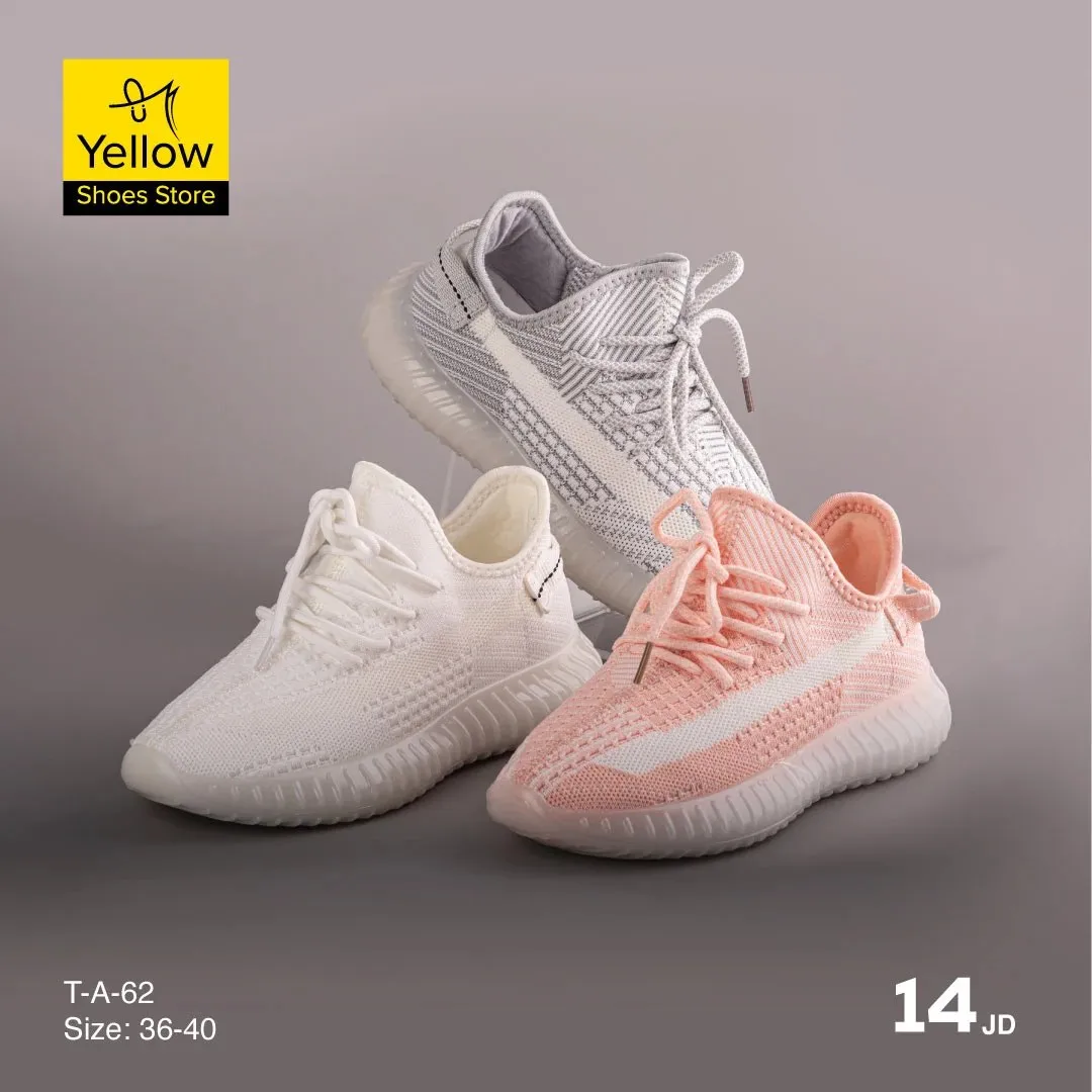 Pink knit sneakers product photograph