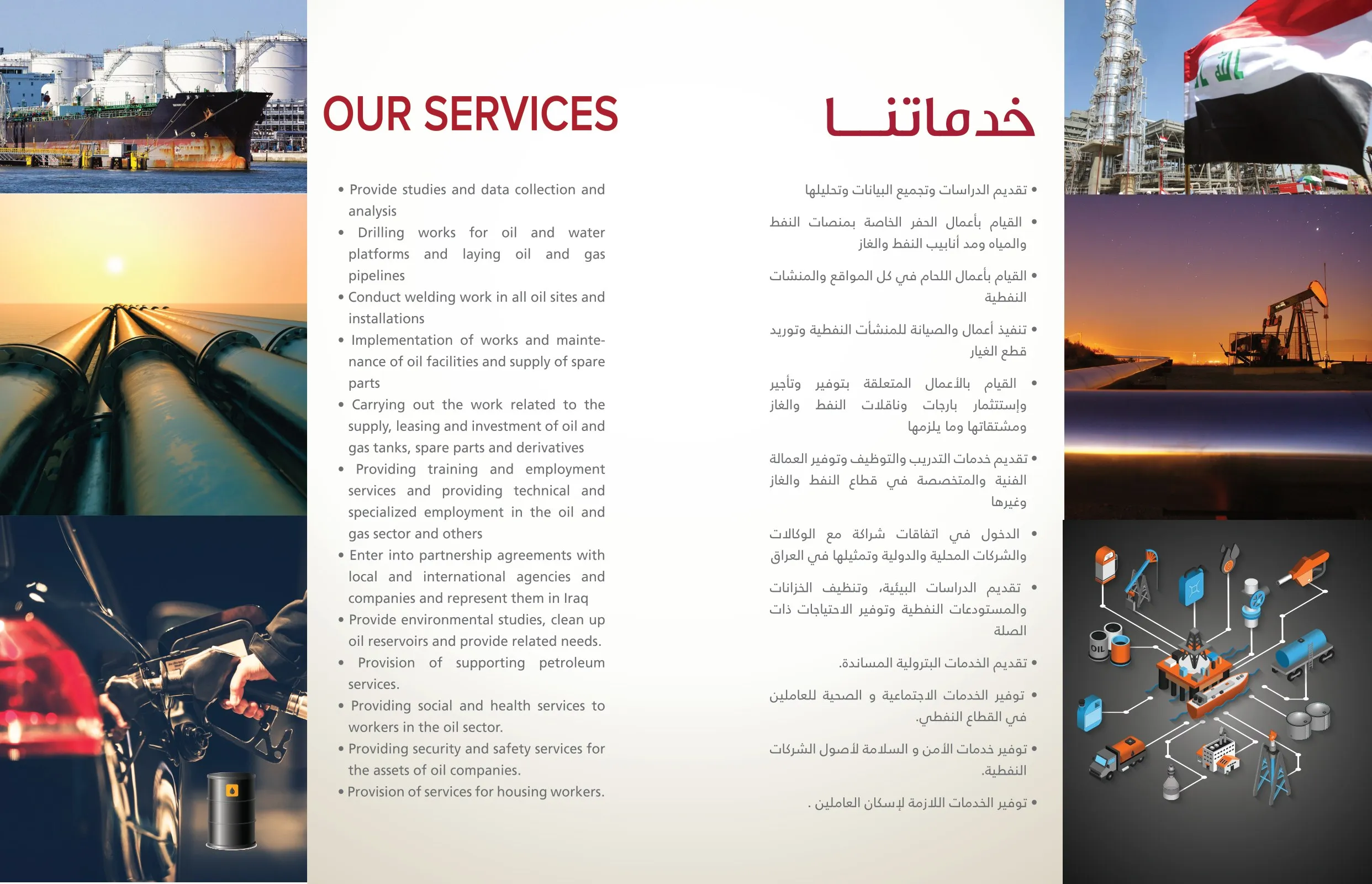Brochure spread on services